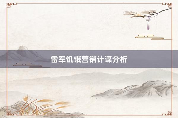 雷军饥饿营销计谋分析